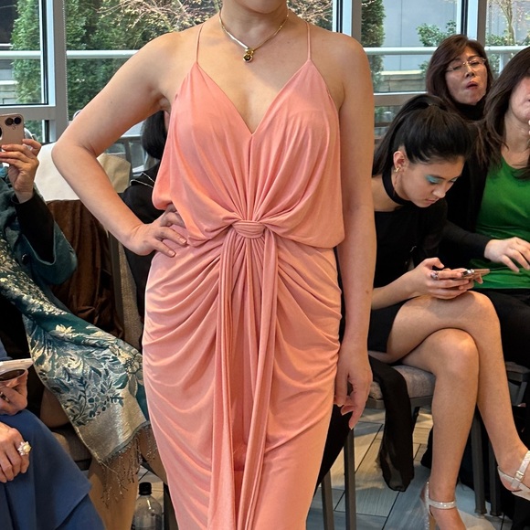 NWT Misa Long Peach Dress Size Small - Picture 1 of 8